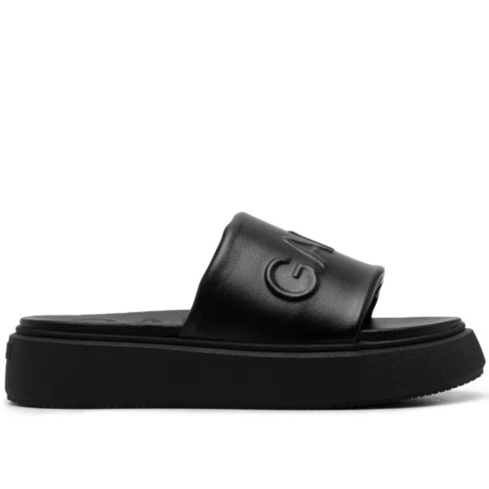 Ganni logo-embossed slide sandals